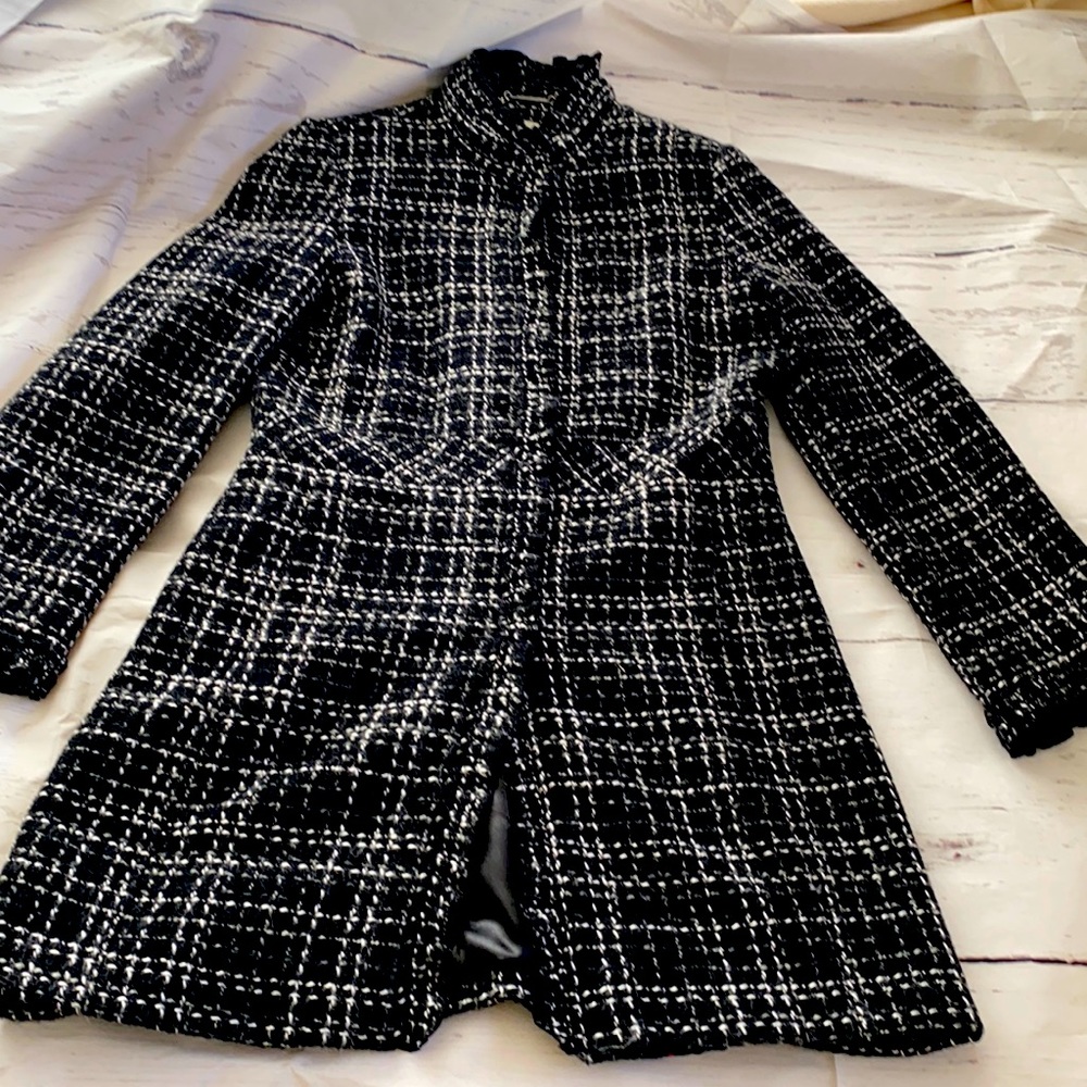 EUC White House Black Market Tweed Coat size 12
